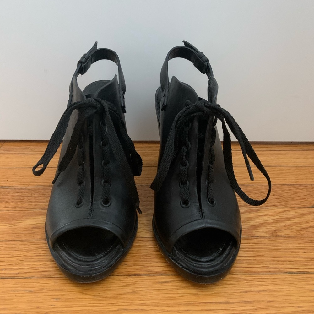 rag & bone Black Open-Toe Lace-Up Block Heel Sandals - Picture 2 of 6